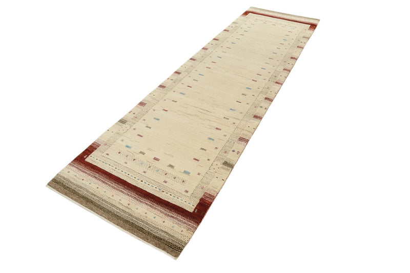 Runner Gabbeh-mattan - Loribaft Indus - 298 x 83 cm - ljusbeige