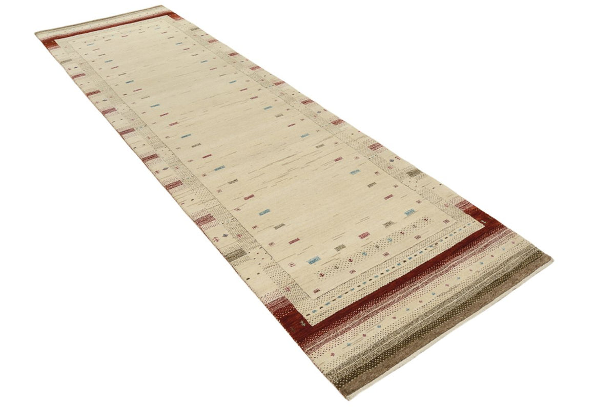 Runner Gabbeh-mattan - Loribaft Indus - 298 x 83 cm - ljusbeige