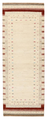 Runner Gabbeh-mattan - Loribaft Indus - 243 x 84 cm - ljusbeige