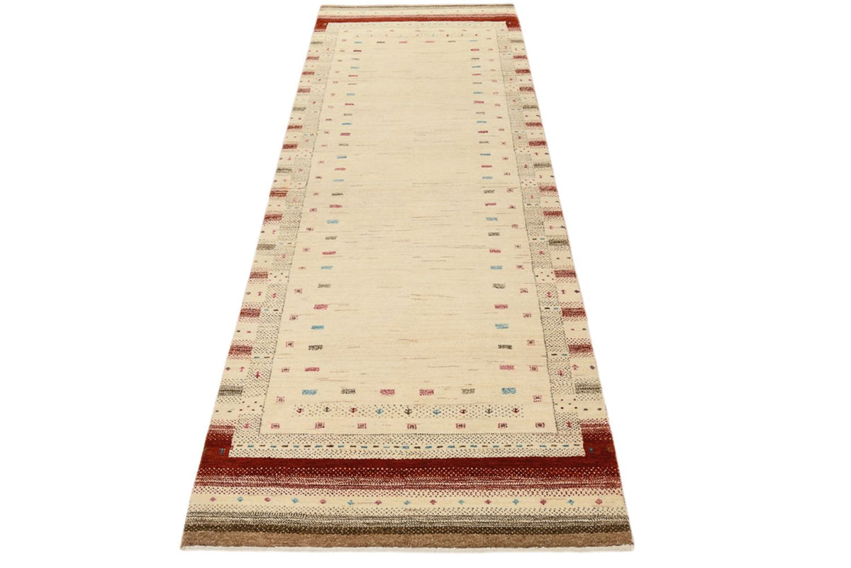 Runner Gabbeh-mattan - Loribaft Indus - 243 x 84 cm - ljusbeige