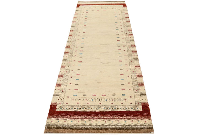 Runner Gabbeh-mattan - Loribaft Indus - 243 x 84 cm - ljusbeige