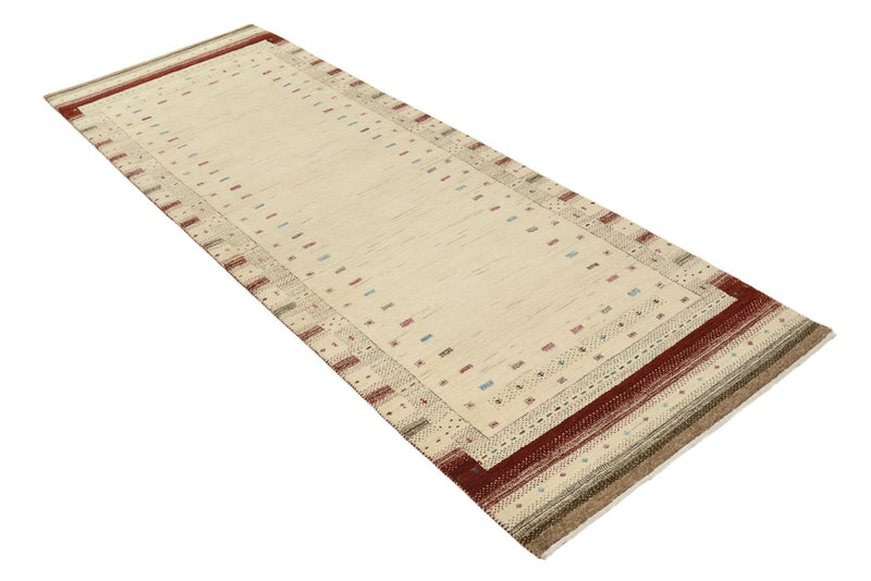Runner Gabbeh-mattan - Loribaft Indus - 243 x 84 cm - ljusbeige