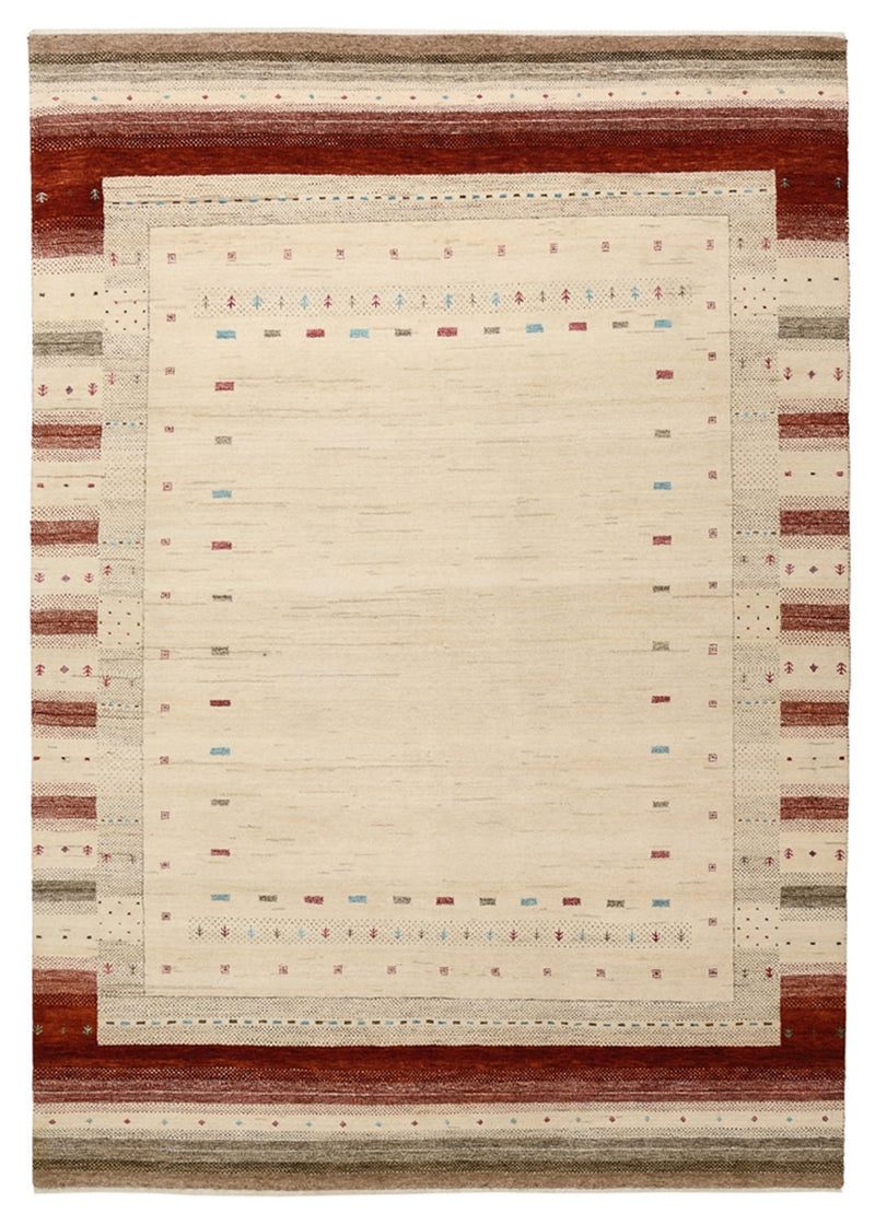 Gabbeh-mattan - Loribaft Indus - 239 x 169 cm - ljusbeige