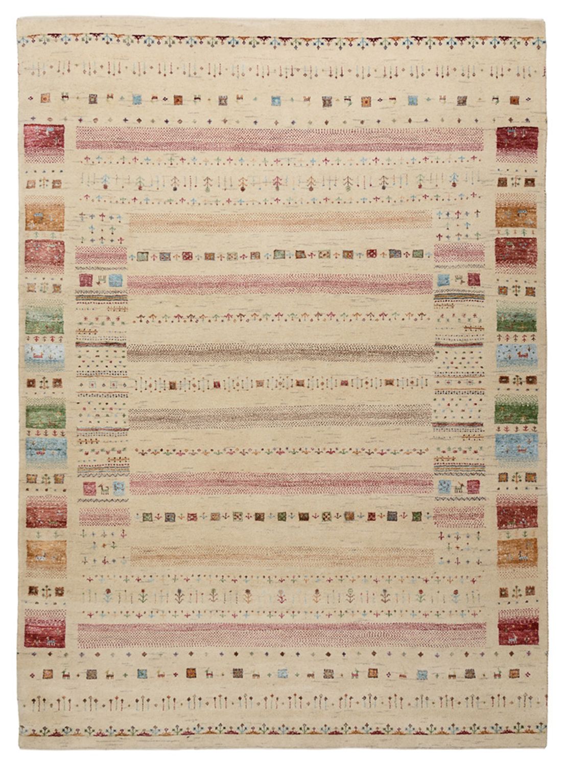 Gabbeh-mattan - Loribaft Indus - 239 x 174 cm - ljusbeige