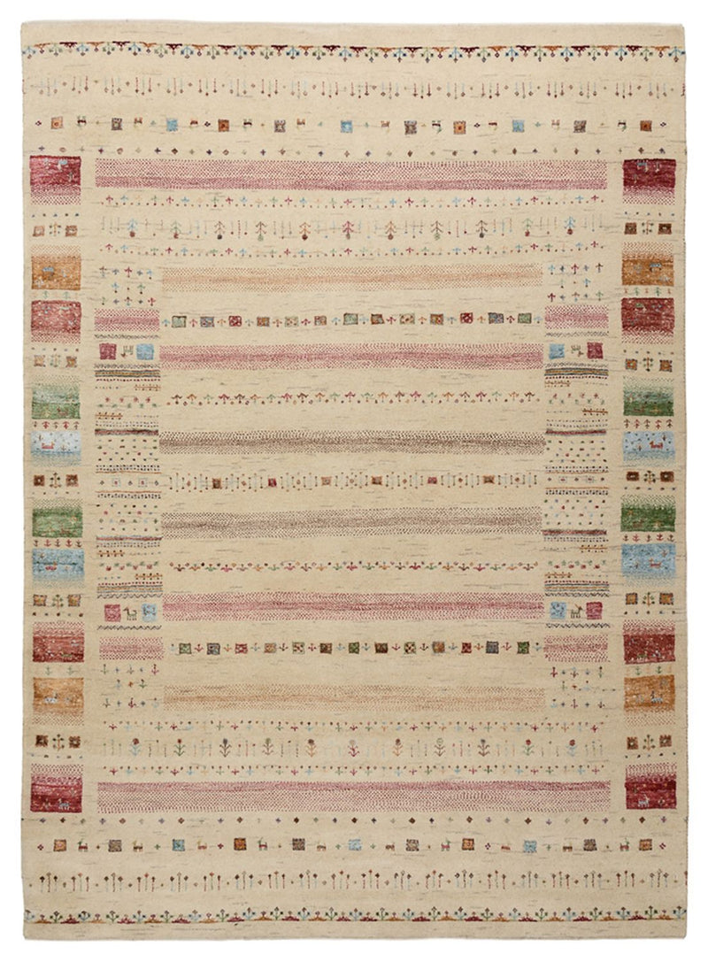 Gabbeh-mattan - Loribaft Indus - 239 x 174 cm - ljusbeige