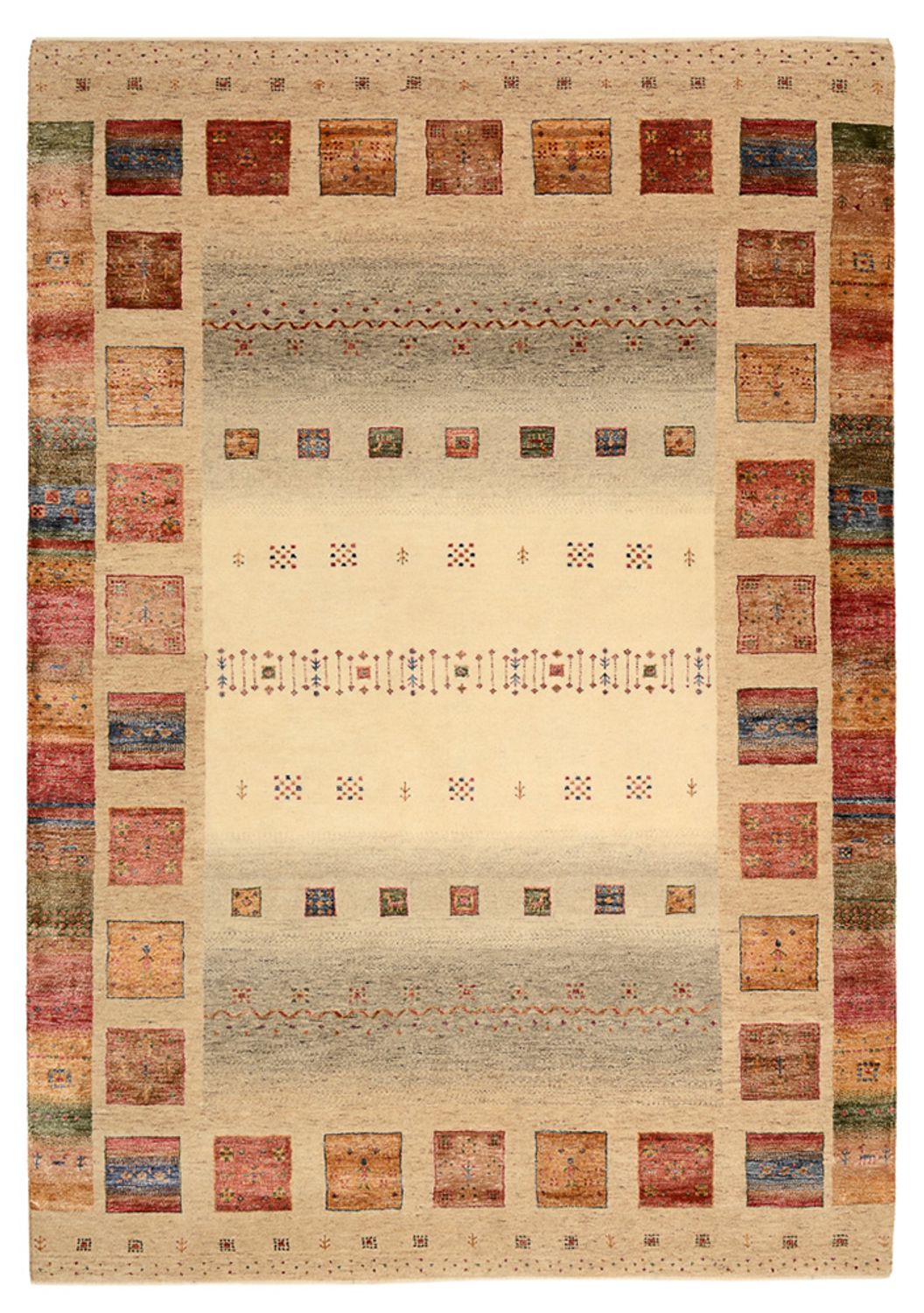 Gabbeh-mattan - Loribaft Indus - 242 x 168 cm - flerfärgad
