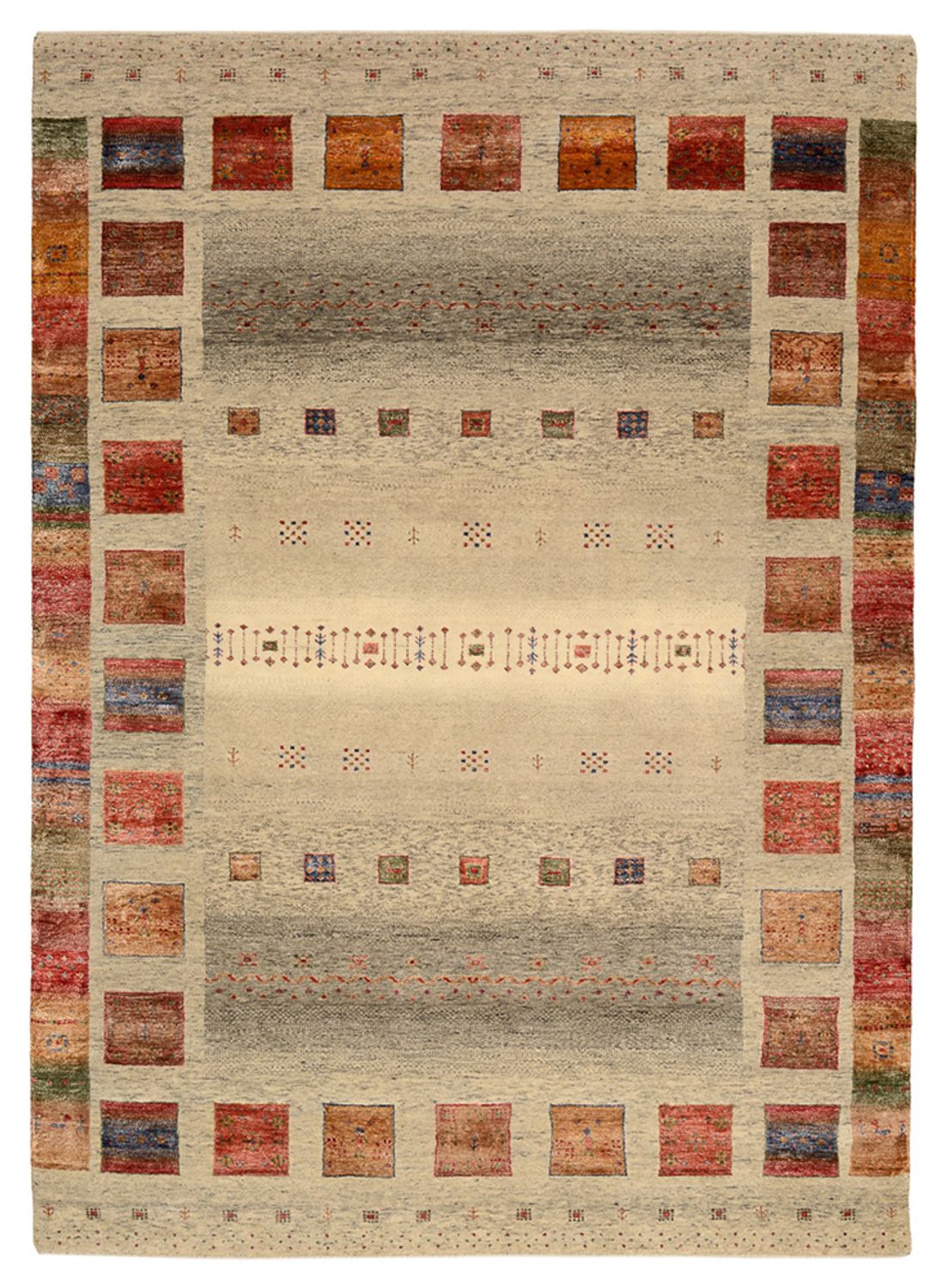 Gabbeh-mattan - Loribaft Indus - 239 x 174 cm - flerfärgad