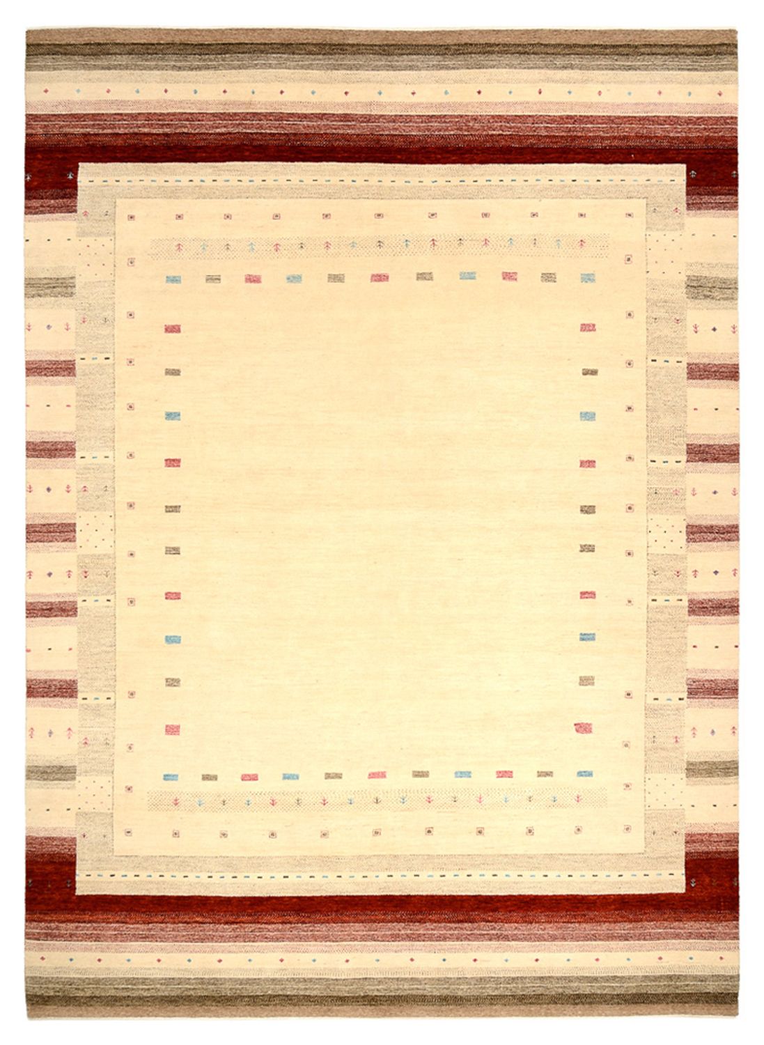 Gabbeh-mattan - Loribaft Indus - 356 x 255 cm - ljusbeige