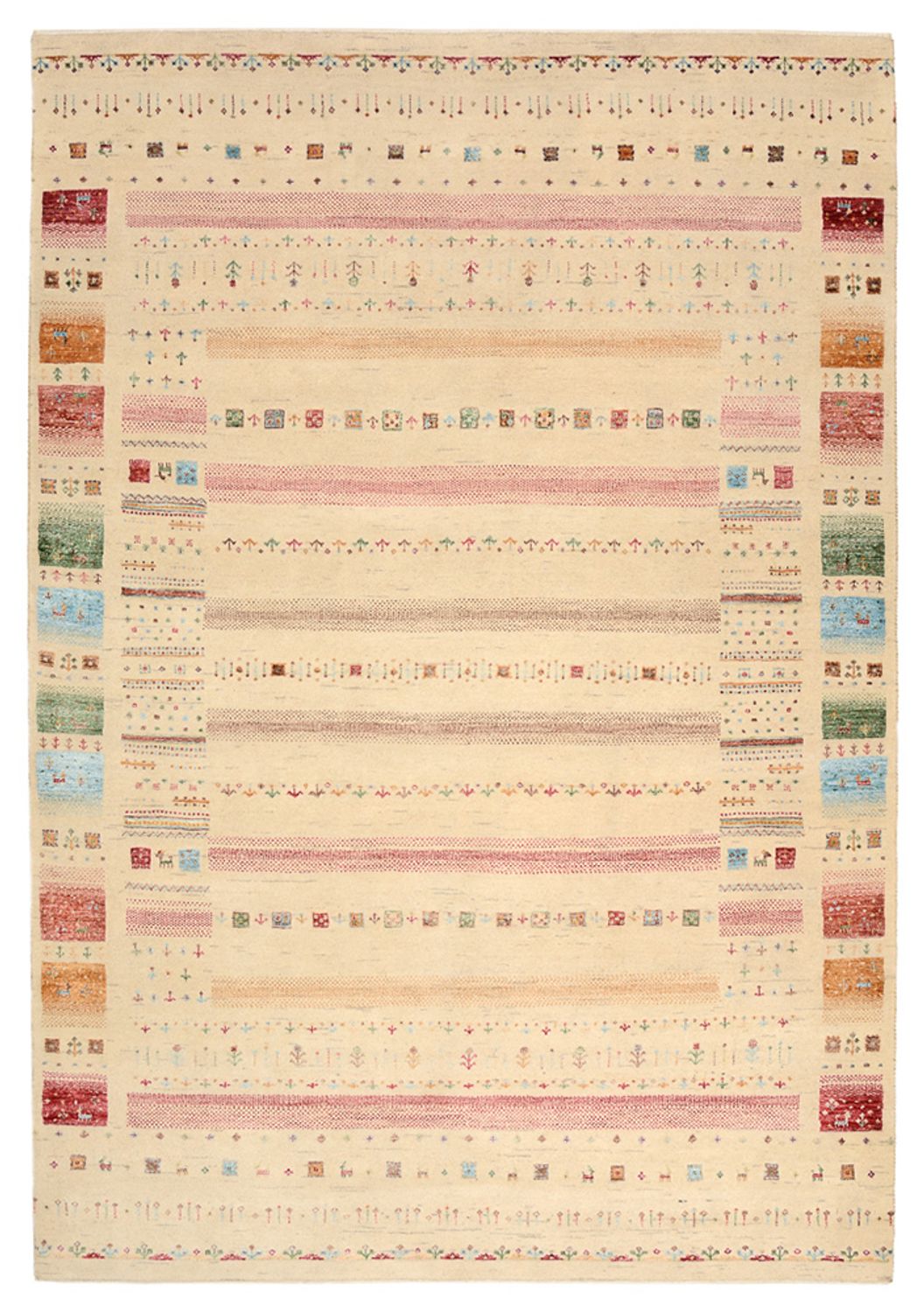 Gabbeh-mattan - Loribaft Indus - 246 x 171 cm - flerfärgad