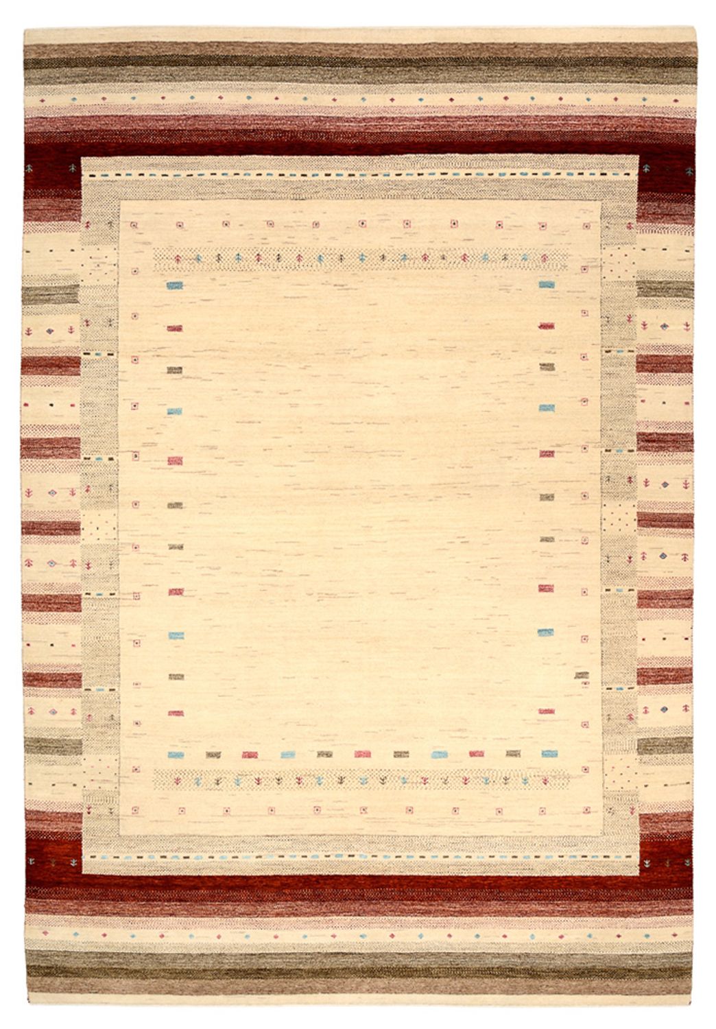 Gabbeh-mattan - Loribaft Indus - 296 x 203 cm - ljusbeige