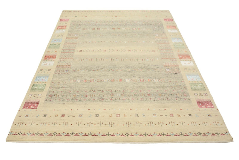 Gabbeh-mattan - Loribaft Indus - 241 x 172 cm - mörk beige