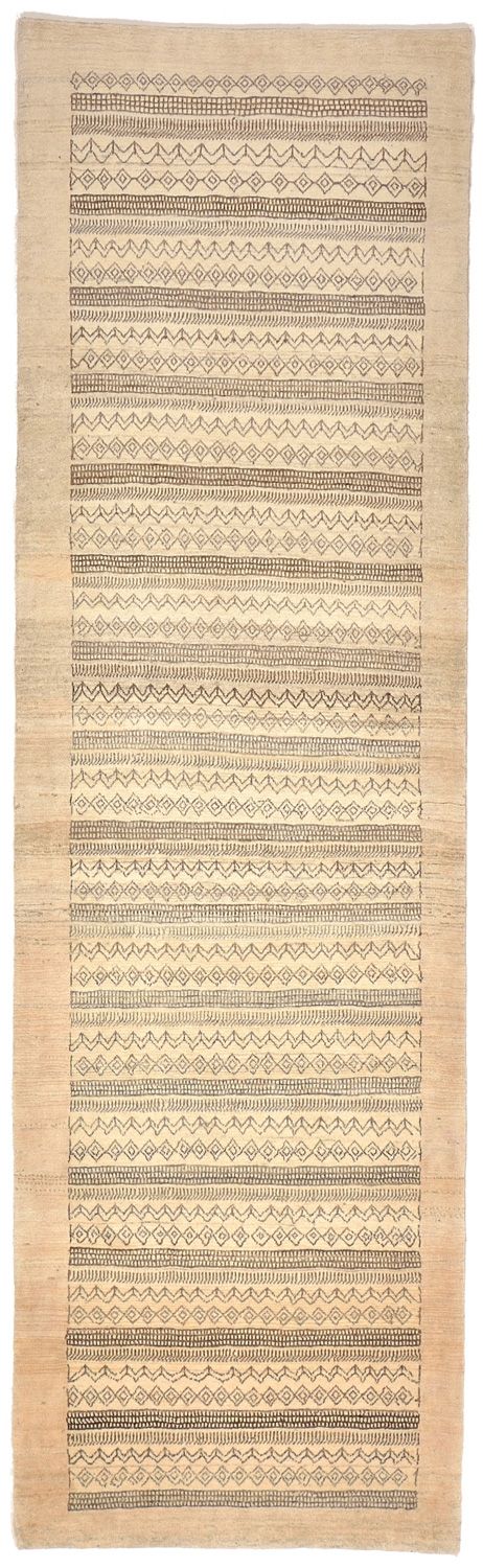 Runner Gabbeh-matta - Loribaft Persian - 297 x 85 cm - sand