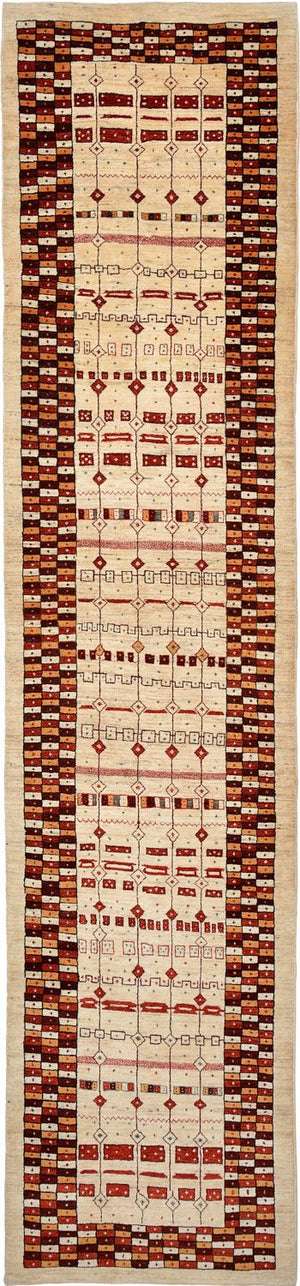 Runner Gabbeh-matta - Loribaft Persian - 391 x 88 cm - flerfärgad