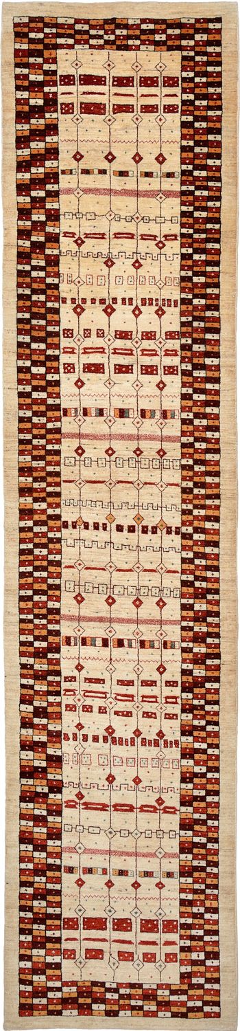 Runner Gabbeh-matta - Loribaft Persian - 391 x 88 cm - flerfärgad