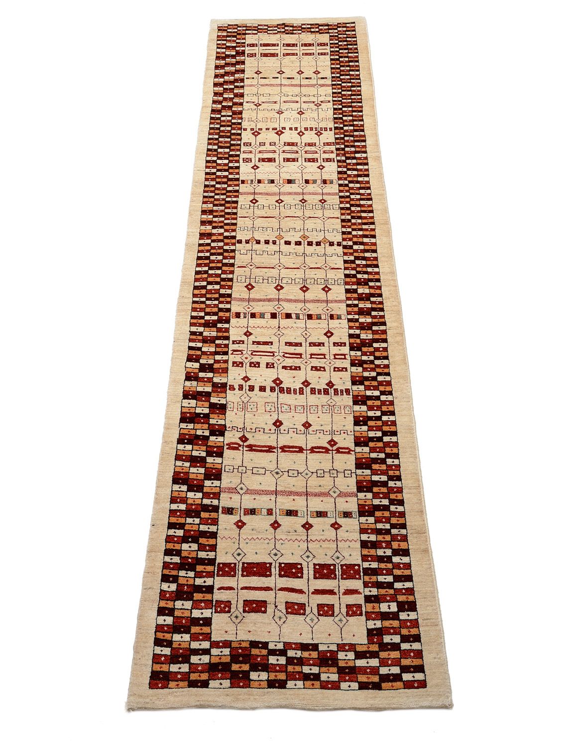 Runner Gabbeh-matta - Loribaft Persian - 391 x 88 cm - flerfärgad