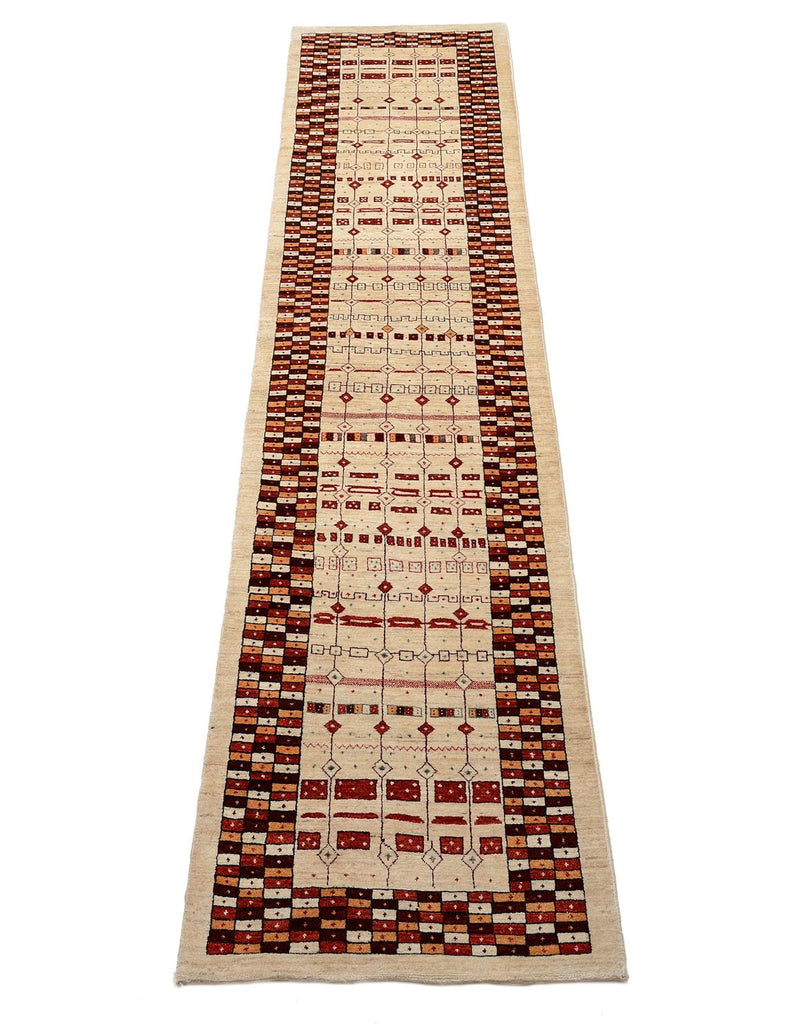 Runner Gabbeh-matta - Loribaft Persian - 391 x 88 cm - flerfärgad