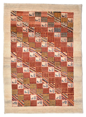 Gabbeh-matta - Loribaft Persian - 142 x 101 cm - röd