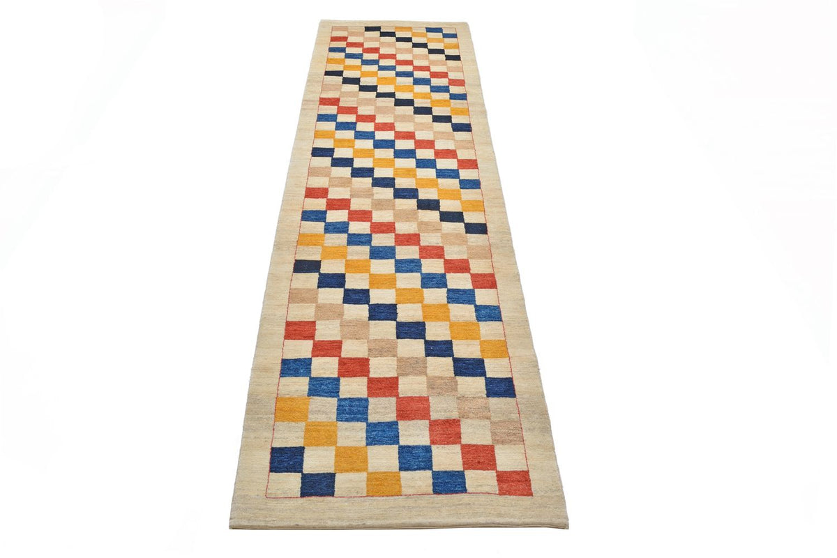 Runner Gabbeh-matta - Loribaft Persian - 381 x 93 cm - flerfärgad