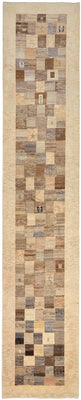 Runner Gabbeh-matta - Loribaft Persian - 512 x 101 cm - ljusbrun