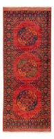 Runner Afghansk matta - 201 x 81 cm - röd