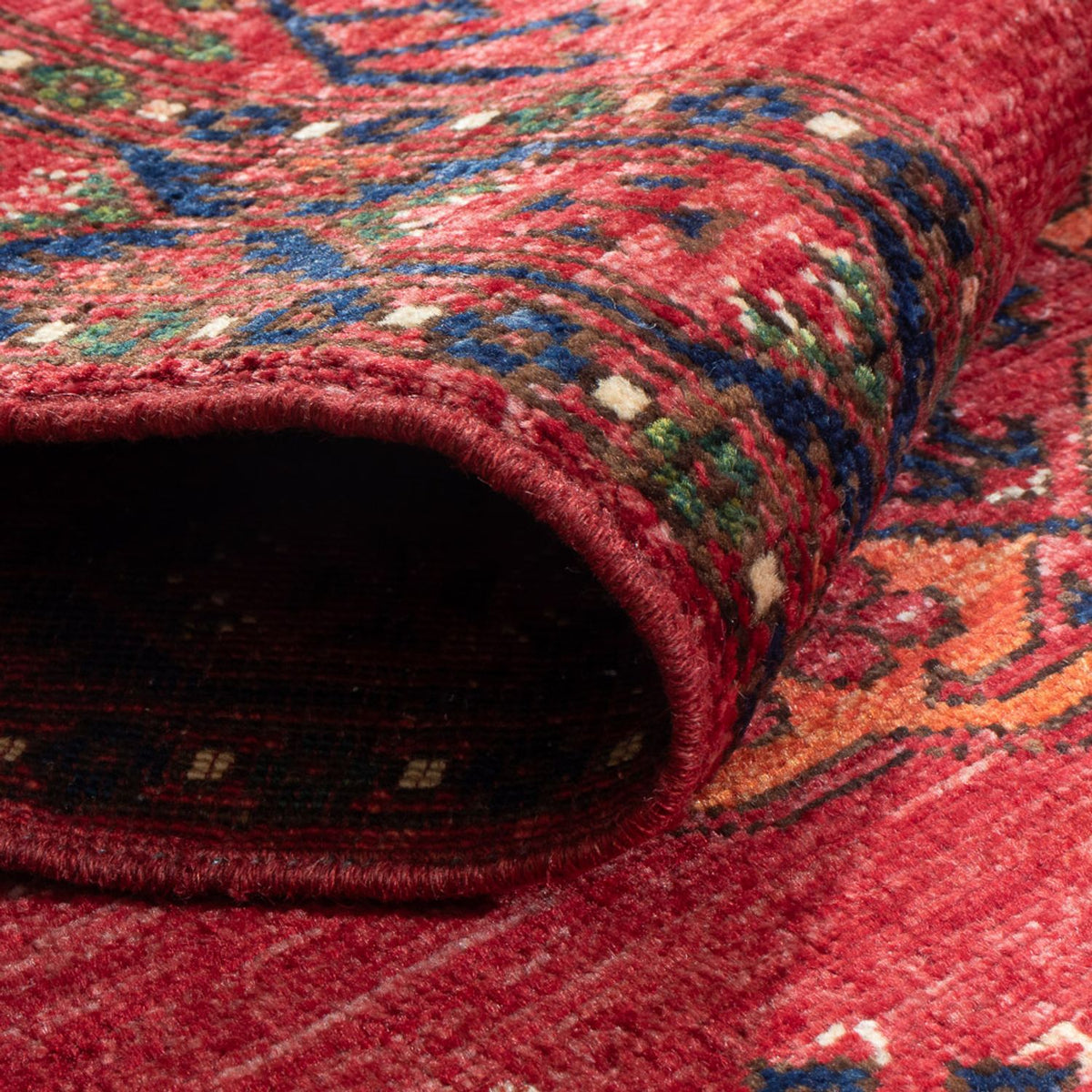 Runner Afghansk matta - 201 x 81 cm - röd