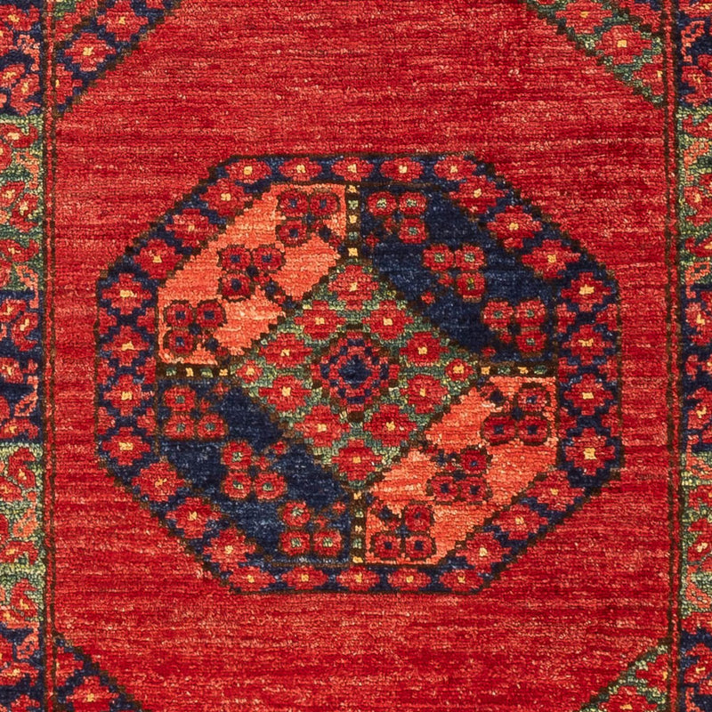 Runner Afghansk matta - 207 x 86 cm - röd