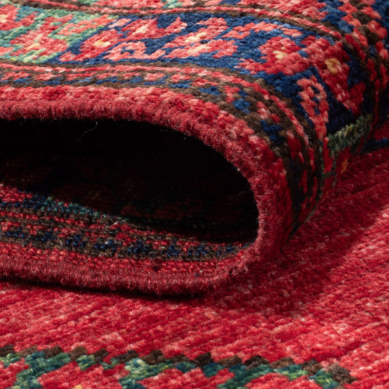 Runner Afghansk matta - 207 x 86 cm - röd