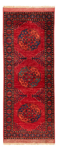 Runner Afghansk matta - 207 x 80 cm - röd