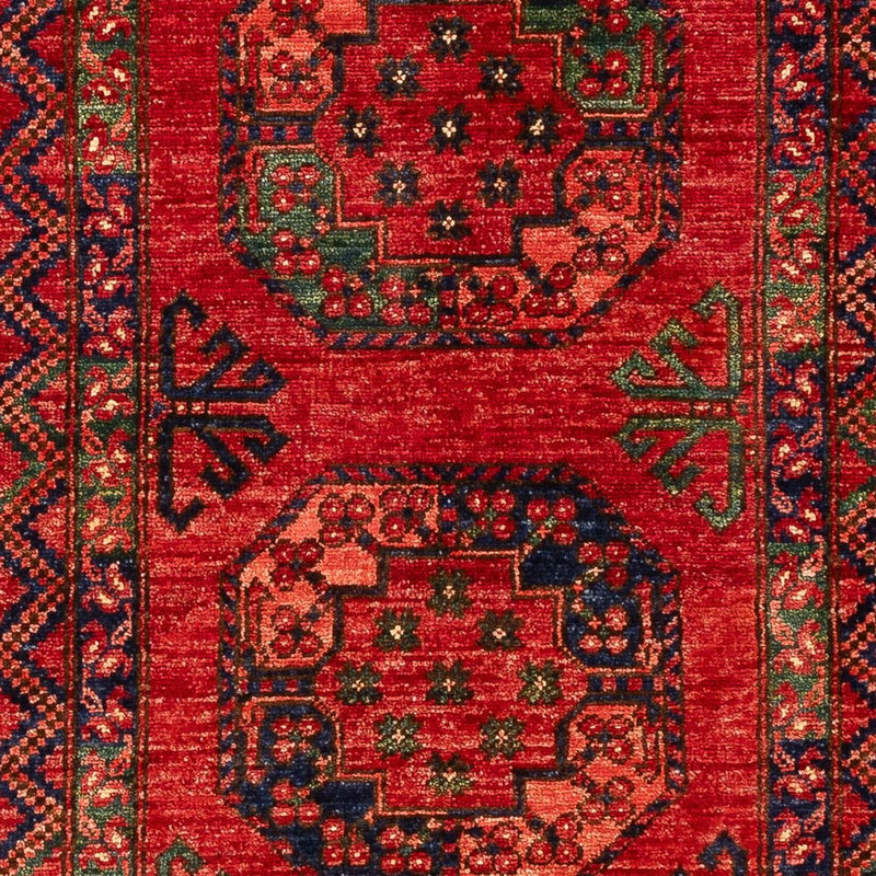 Runner Afghansk matta - 201 x 86 cm - röd