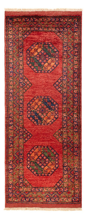 Runner Afghansk matta - 206 x 84 cm - röd