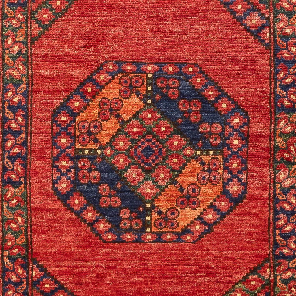 Runner Afghansk matta - 206 x 84 cm - röd