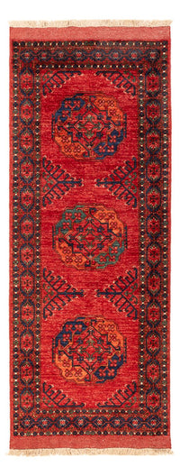 Runner Afghansk matta - 205 x 82 cm - röd