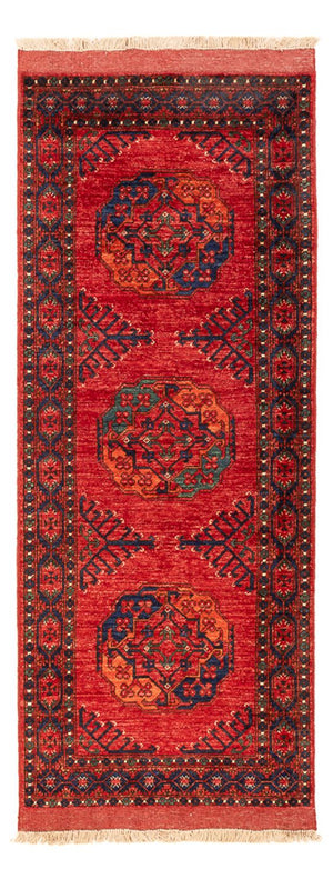 Runner Afghansk matta - 205 x 82 cm - röd