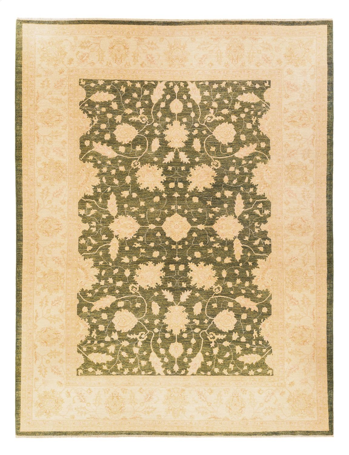 Ziegler Carpet - 404 x 307 cm - olivgrön