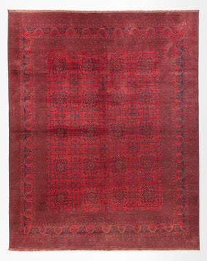Afghansk matta - Kunduz - 397 x 313 cm - röd