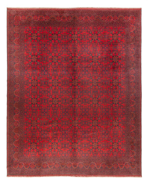 Afghansk matta - 391 x 305 cm - bordeaux röd