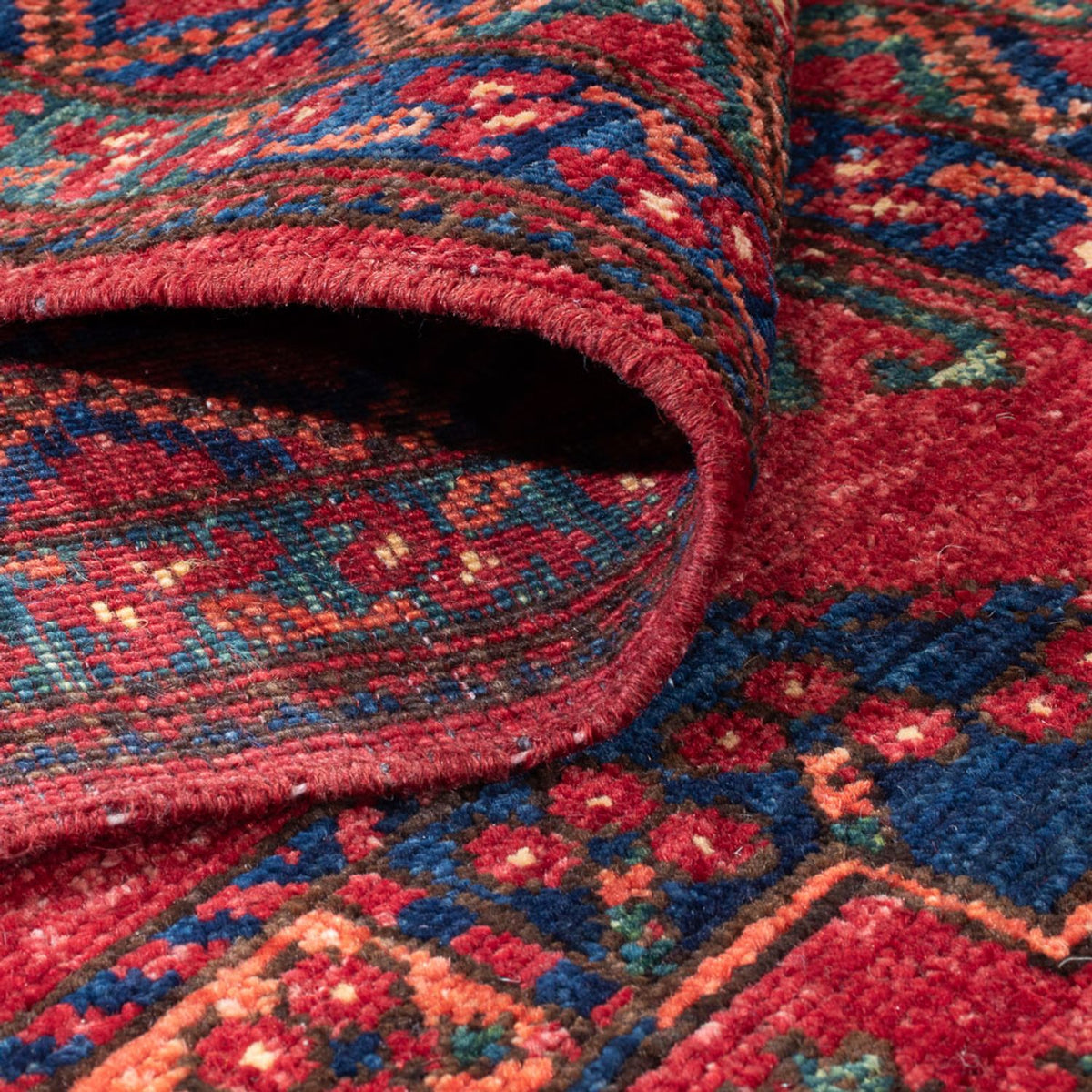 Runner Afghansk matta - 368 x 85 cm - röd