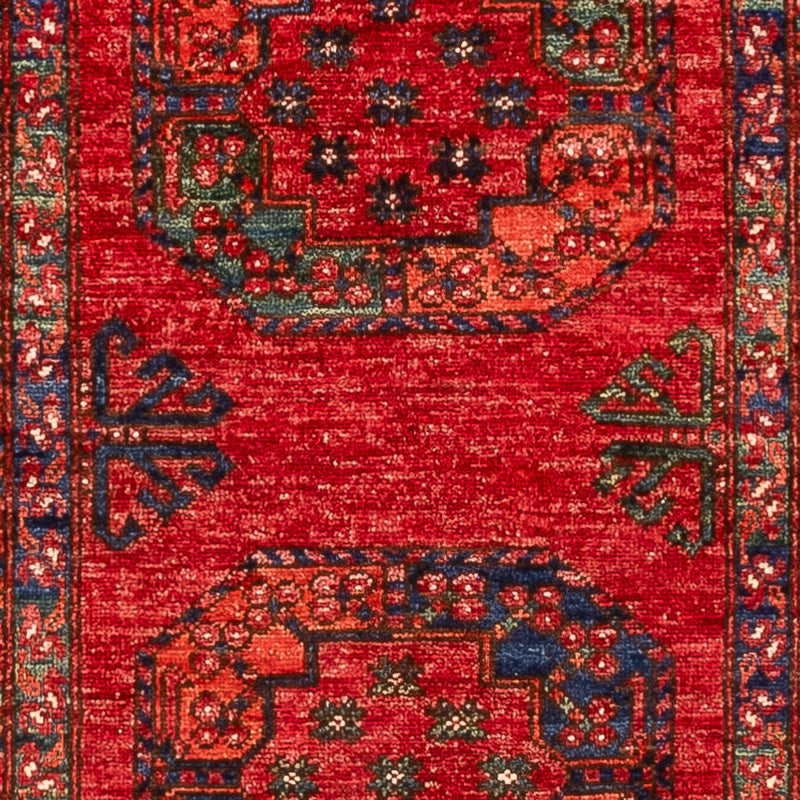 Runner Afghansk matta - 395 x 75 cm - röd
