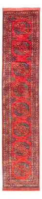 Runner Afghansk matta - 390 x 82 cm - röd