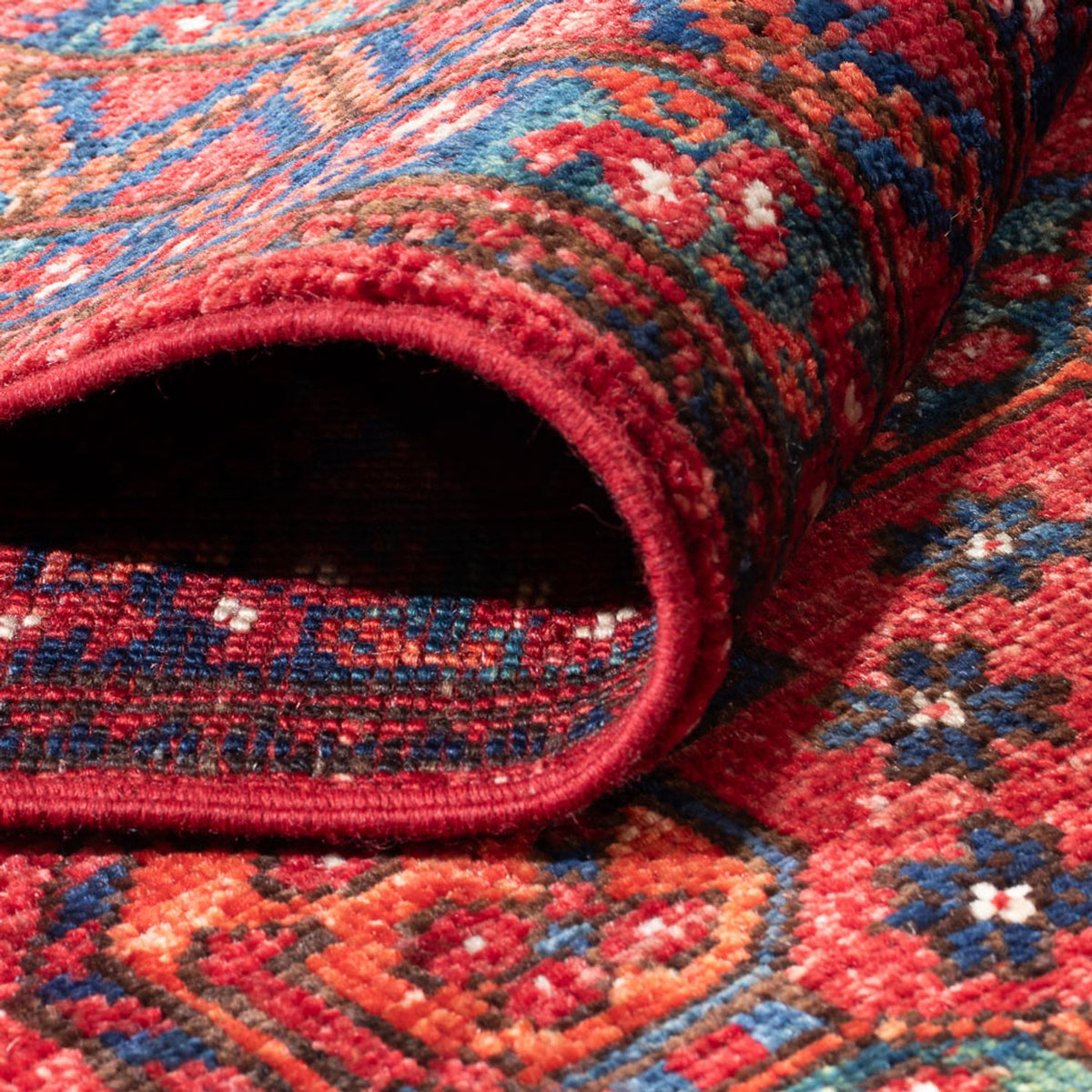 Runner Afghansk matta - 395 x 76 cm - röd