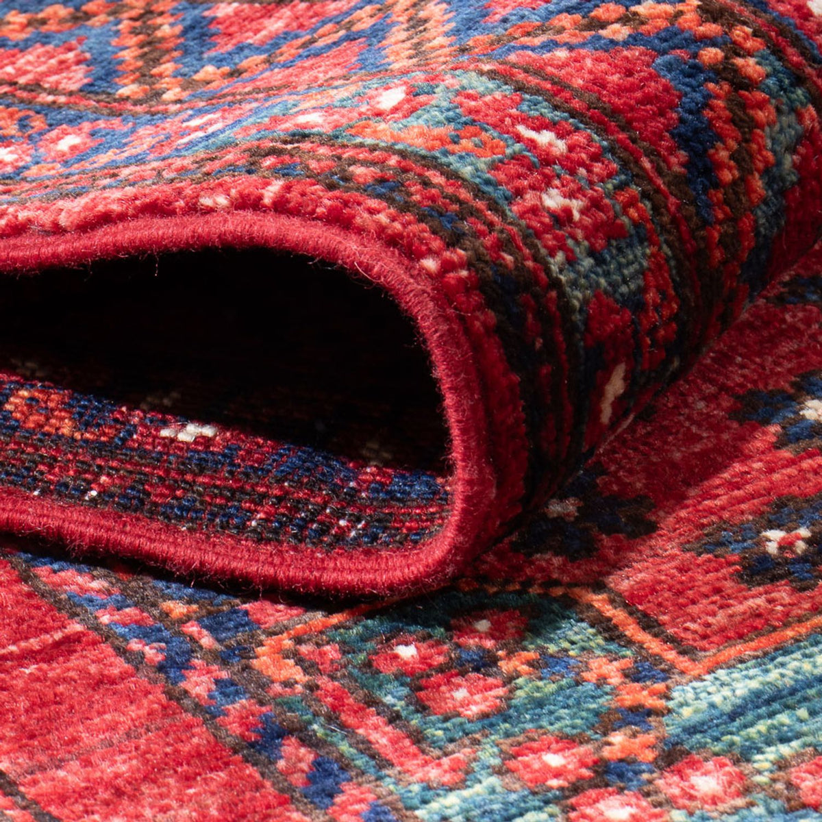 Runner Afghansk matta - 395 x 77 cm - röd