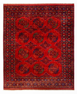 Afghansk matta - 300 x 251 cm - röd