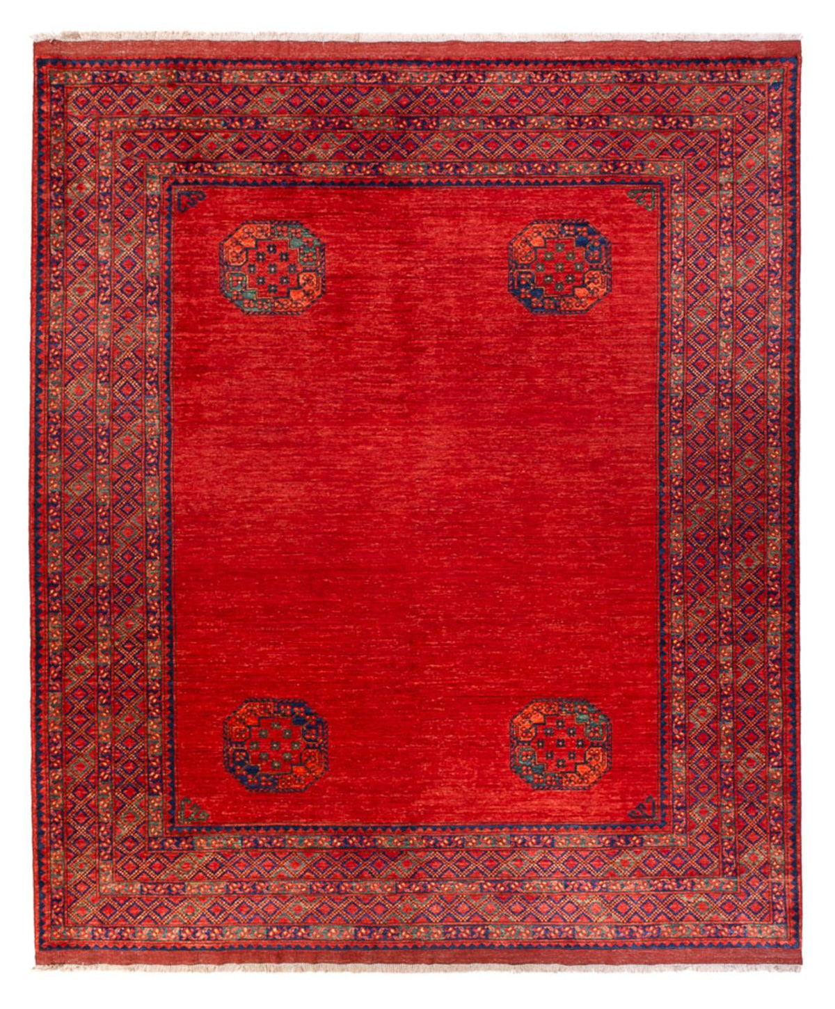 Afghansk matta - 297 x 256 cm - röd