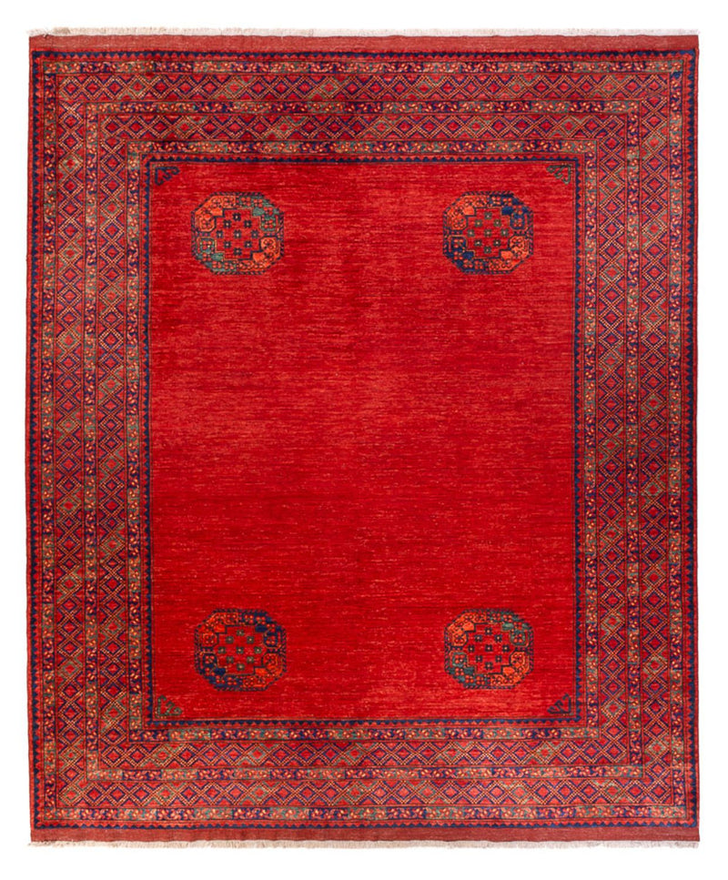 Afghansk matta - 297 x 256 cm - röd