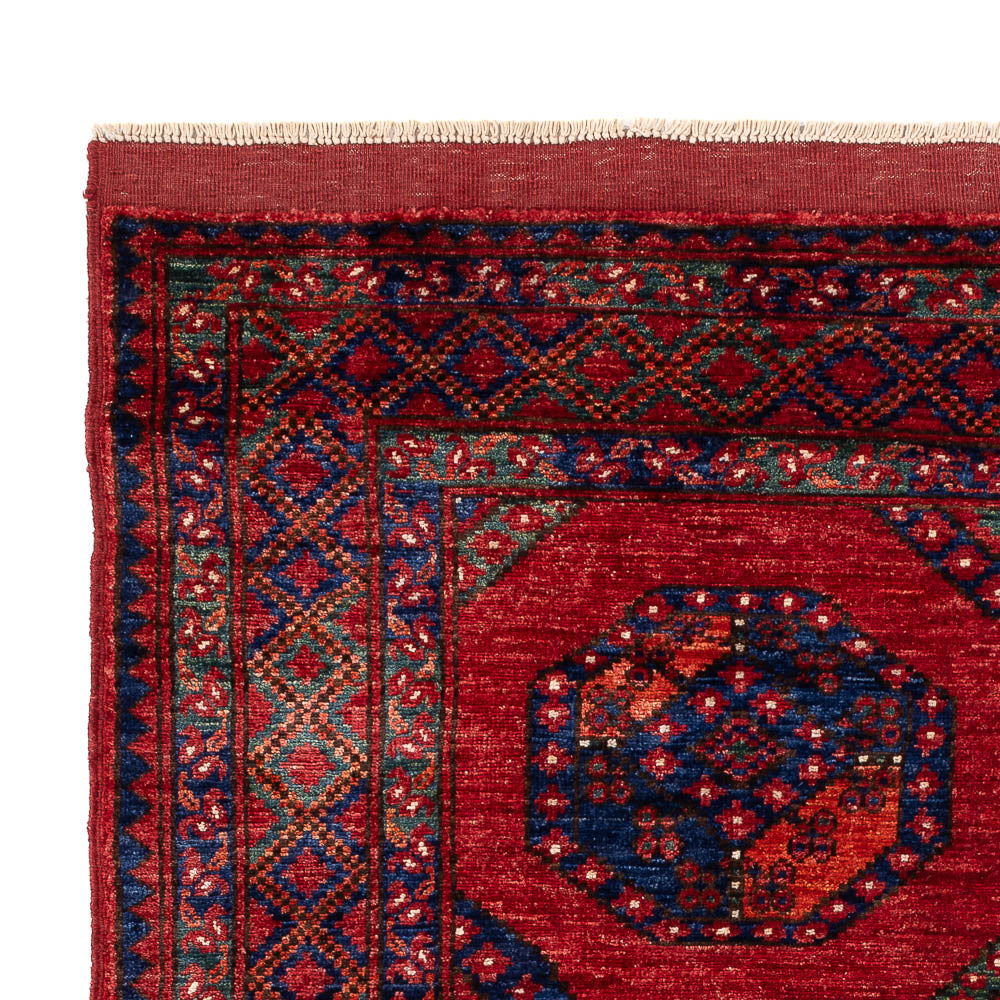 Afghansk matta - Kunduz - 199 x 149 cm - röd