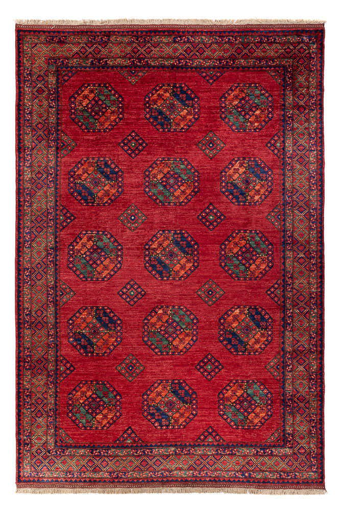 Afghansk matta - Kunduz - 300 x 206 cm - röd