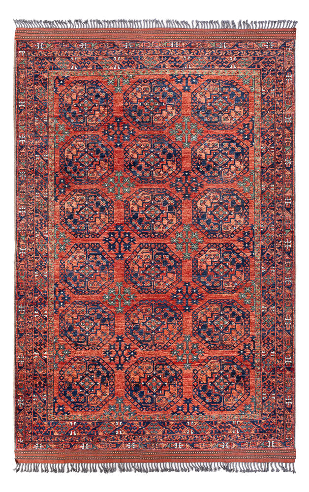 Afghansk matta - Kunduz - 298 x 205 cm - ljusröd