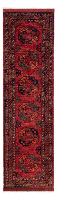 Runner Afghansk matta - Kunduz - 300 x 83 cm - röd