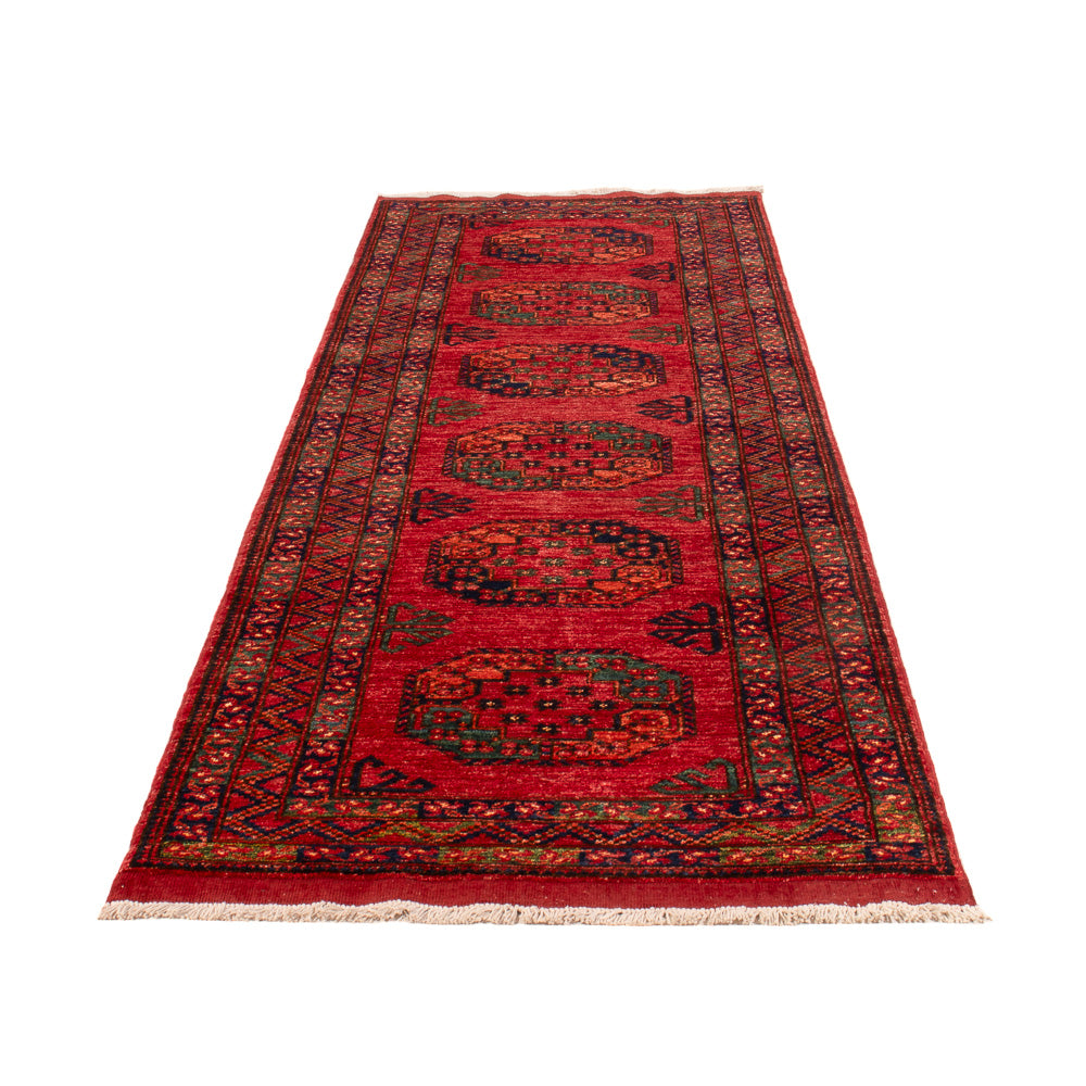 Runner Afghansk matta - Kunduz - 300 x 83 cm - röd