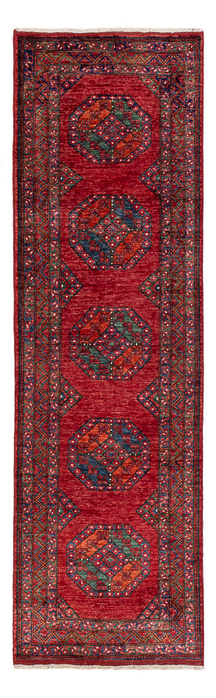 Runner Afghansk matta - Kunduz - 291 x 87 cm - röd